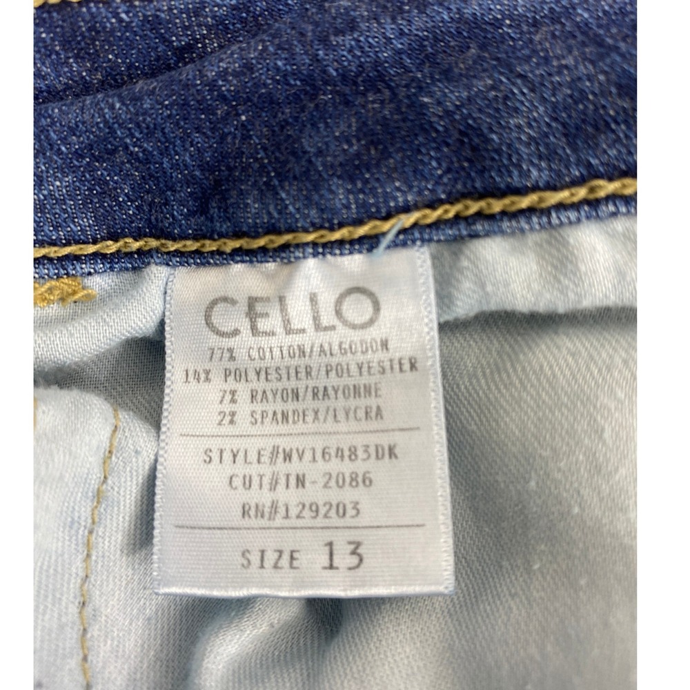 Cello Jeans Juniors 13 Distress Skinny High Rise Medium Wash Denim Stretch - Picture 5 of 12